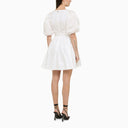 Rotate Birger Christensen White Mini Dress With Puff Sleeves