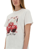 Ganni "cereza" camiseta