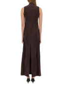 Vestido camisero de lona de seda Alysi