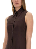Vestido camisero de lona de seda Alysi