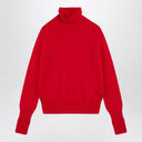 Victoria Beckham Roter Wolle Rollkragenpullover Pullover