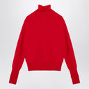 Victoria Beckham Roter Wolle Rollkragenpullover Pullover