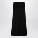 Victoria Beckham Black Wool Blend Long Skirt