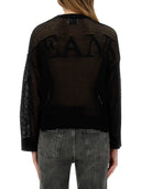 Moschino jeans mesh shirt med logo