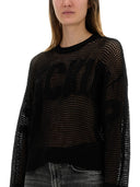 Moschino jeans mesh shirt med logo