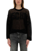 Moschino jeans mesh shirt med logo