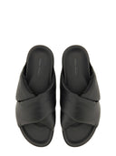 Sandalia de tobogán de cuero Rick Owens