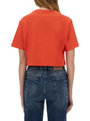 Moschino Jeans Ice Cream Print Cropped T Shirt