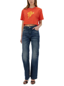 Moschino Jeans Ice Cream Print Cropped T Shirt
