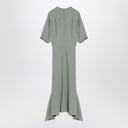 Victoria Beckham Grey Green Wool Blend MIDI Robe