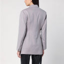 Victoria Beckham Light Grey Wool Jacket With Belt
