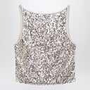 Rotate Birger Christensen Beige Sleeveless Top With Sequins