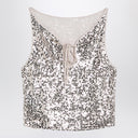 Rotate Birger Christensen Beige Sleeveless Top With Sequins