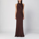 Ruota Birger Christensen Brown Lace Long Dress