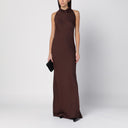 Ruota Birger Christensen Brown Lace Long Dress
