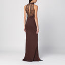 Ruota Birger Christensen Brown Lace Long Dress