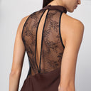 Ruota Birger Christensen Brown Lace Long Dress