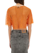 Moschino jeans beskåret mesh top