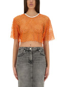 Moschino jeans beskåret mesh top