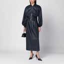 Dreh Birger Christensen Blue Woven Faux Lederrock