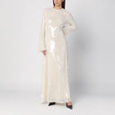 Rotate Birger Christensen Ivory Long Dress With Sequins