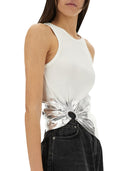 Rabanne ribbed top med piercing applikation