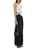 Rabanne ribbed top med piercing applikation