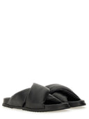 Sandalia de tobogán de cuero Rick Owens