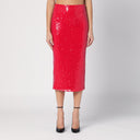 Ruota gonna a matita rossa Birger Christensen con micro paillettes