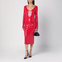 Ruota gonna a matita rossa Birger Christensen con micro paillettes