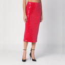 Ruota gonna a matita rossa Birger Christensen con micro paillettes