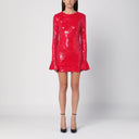 Rotate Birger Christensen Red Mini Dress With Micro Sequins