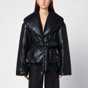 Rotar Birger Christensen Black Faux Leather Belted Chaqueta