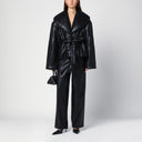 Rotate Birger Christensen Black Faux Leather Belted Jacket