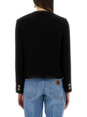 Dolce & Gabbana Single Breasted Tweed Bouclé Short Jacket