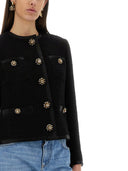 Dolce & Gabbana Single Breasted Tweed Bouclé Short Jacket