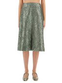 Dries Van Noten Falda midi de satén fruncida