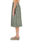 Dries Van Noten Falda midi de satén fruncida