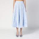 تدوير Birger Christensen Light Blue Midi تنورة مع تطريز زهرة