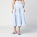 تدوير Birger Christensen Light Blue Midi تنورة مع تطريز زهرة