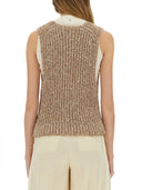 Chaleco De Tricot Con Lentejuelas Alysi