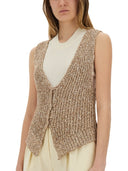 Chaleco De Tricot Con Lentejuelas Alysi