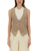 Chaleco De Tricot Con Lentejuelas Alysi