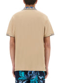 Versace Jeans Couture Polo Shirt With Baroque Outline Collar