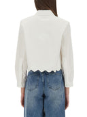Patou Short Scalloped Poplin Shirt
