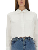 Patou Short Scalloped Poplin Shirt