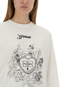 Ganni Cotton Embroidered T Shirt
