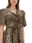 Ganni Leopard Print Midi Dress