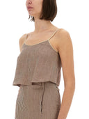 Top "Micro Rayas" Con Cordones Alysi
