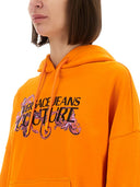 Versace Jeans Couture Hoodie mit Logo und Kristallen